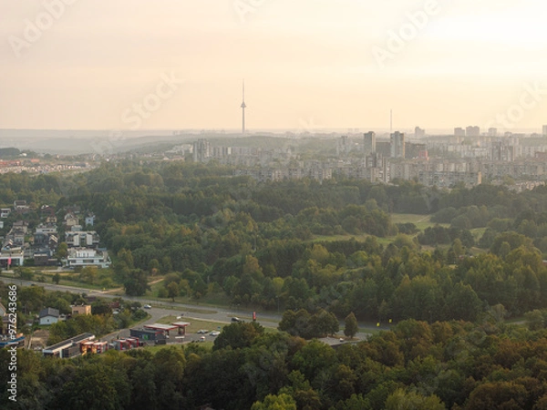 Fototapeta Polluted air in Vilnius from forest fires in Belarus #2
