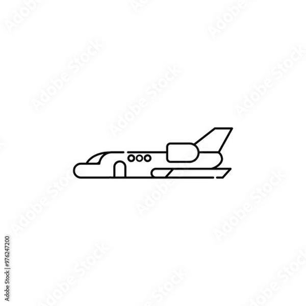 Obraz Private Jet Icon Vector. Lineal or Linear art.