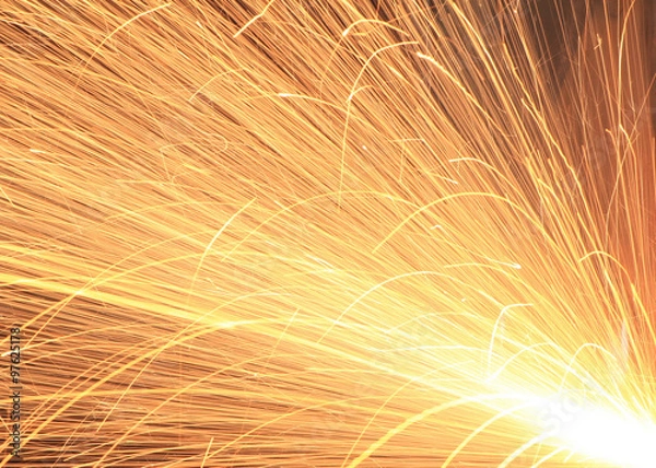 Obraz beautiful lighting from spark welding