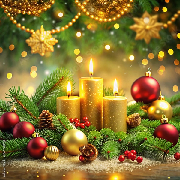 Fototapeta 2025 Merry Christmas And Happy New Year background Generative Ai