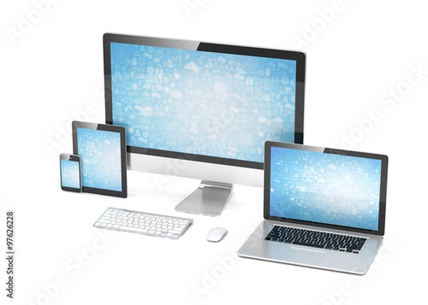 Obraz Ultimate web design, laptop, smartphone, tablet, computer, display