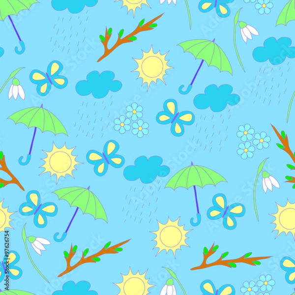 Fototapeta Children's seamless pattern