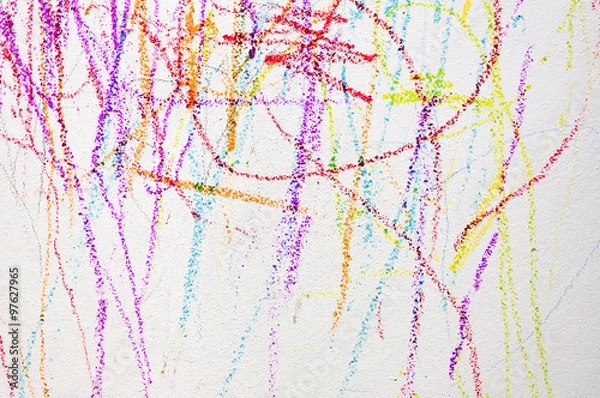 Obraz colorful of wallpaper by crayon color. art for child