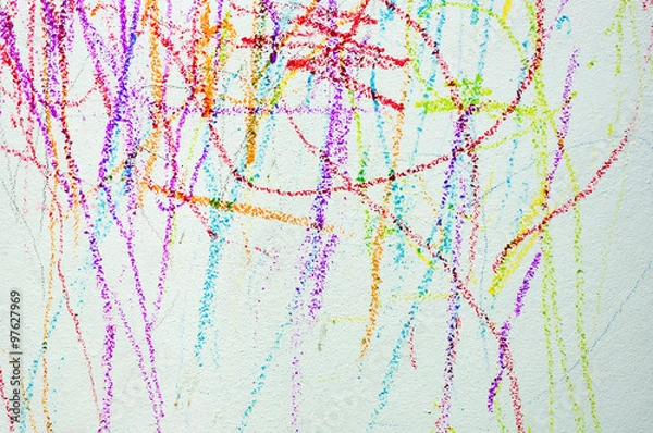Obraz colorful of wallpaper by crayon color. art for child