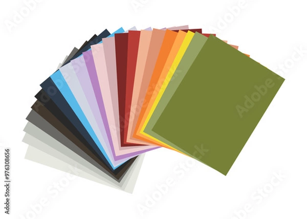 Obraz Colourfull paper sheets isolated on white. 
