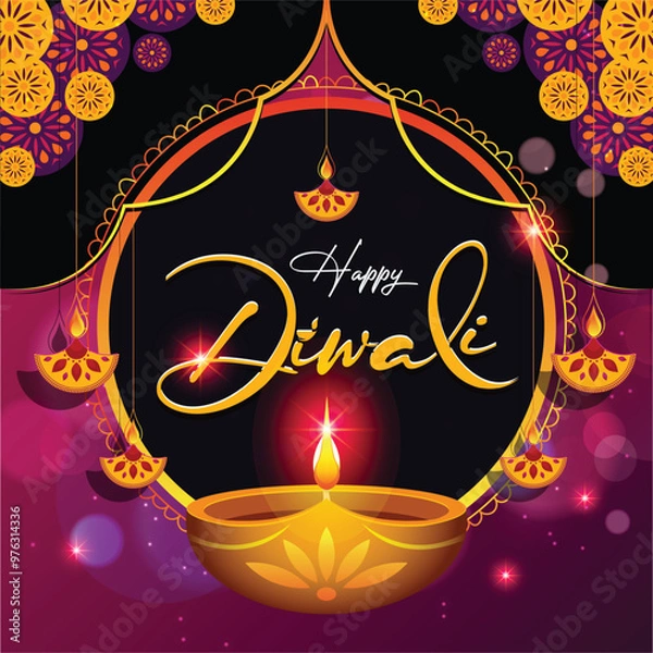 Fototapeta Diwali Festival Vector Background