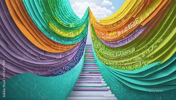 Fototapeta 3d abstract of a bridge