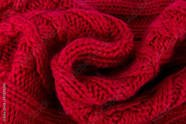 Obraz red knitted scarf