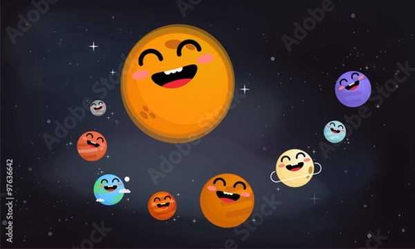 Fototapeta The solar system vector illustration
