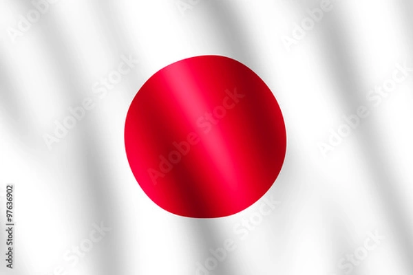 Fototapeta Flag of Japan waving in the wind