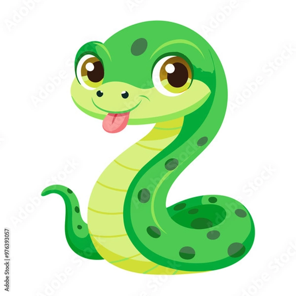 Obraz cute green snake 