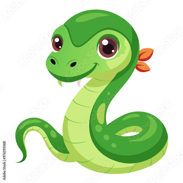Obraz cute green snake 