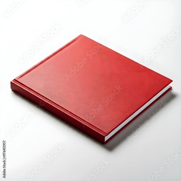 Fototapeta red notebook isolated on white background.