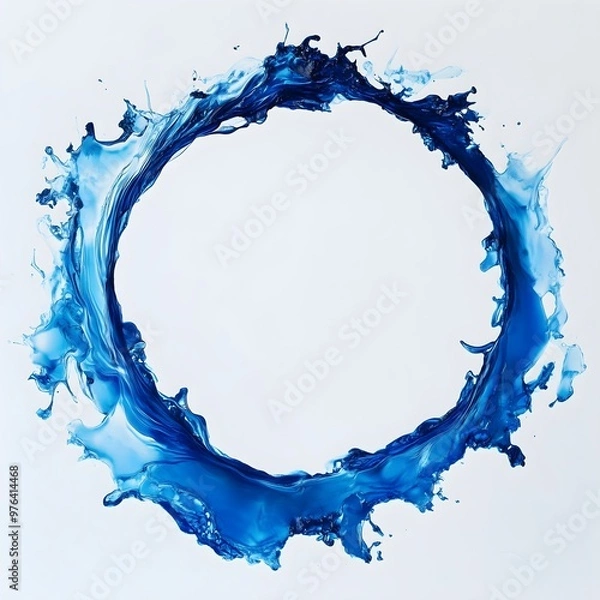 Obraz Round Circular Blue Liquid Water Splash