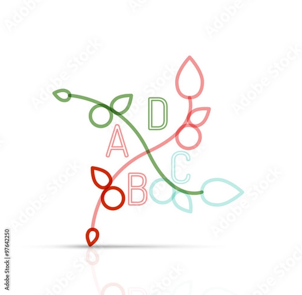 Fototapeta Abstract geometric linear hipster floral icon, frame design, flat style