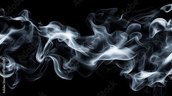 Fototapeta Abstract swirling smoke in shades of gray and black, creating hypnotic, fluid motion, Futuristic, Digital art, Soft textures, Seamless pattern.