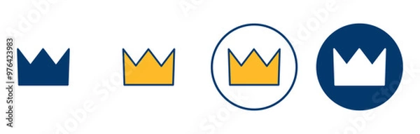 Fototapeta Crown Icon vector isolated on white background. Crown symbol. Crown vector icon