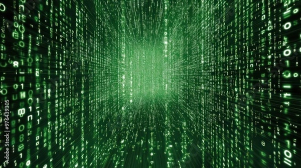 Obraz Digital binary code matrix background