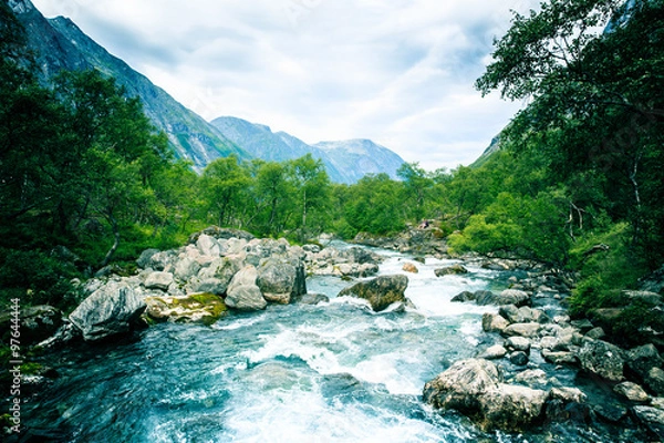Obraz Stormy River in the mountains .