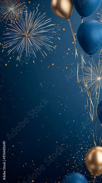 Obraz Balloons on Blue Background