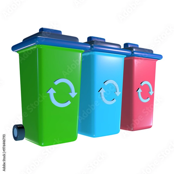 Obraz Recycling Bin 3D Illustration Icon