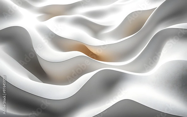 Fototapeta  Abstract Grey Waves: Fluid Design with Smooth Curves