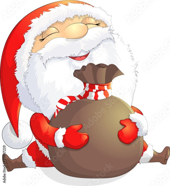 Obraz Santa Claus painted on a white background