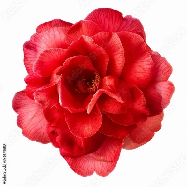Obraz red camellia flower in full bloom