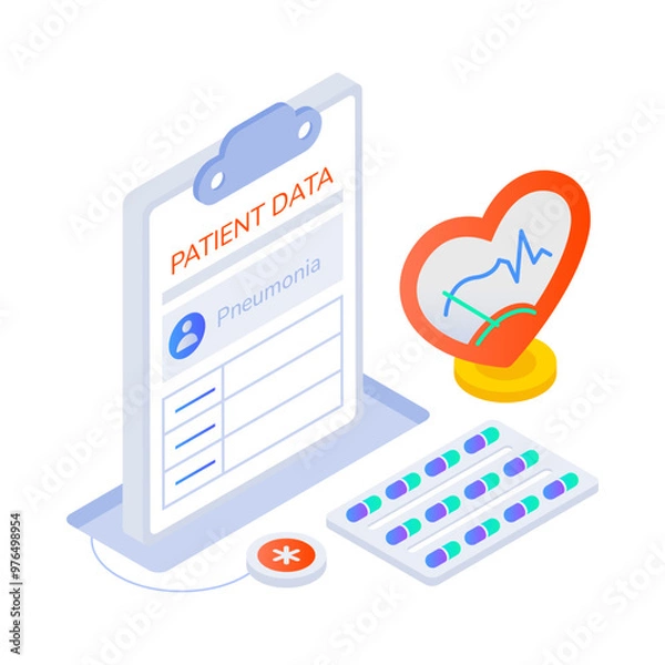 Fototapeta An isometric icon of bp monitoring 

