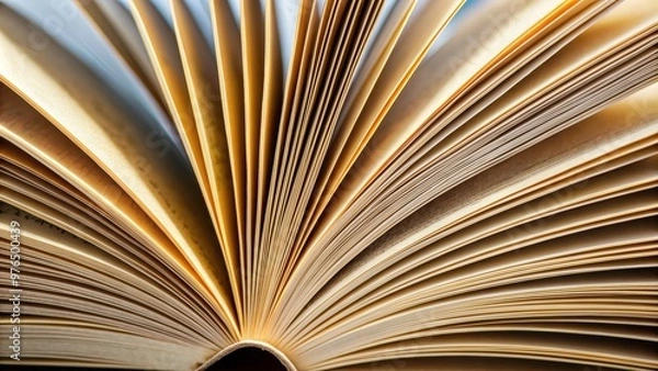 Fototapeta Close up of pages in a book for background pattern, books, close up, pages, literary, education, reading, knowledge, library
