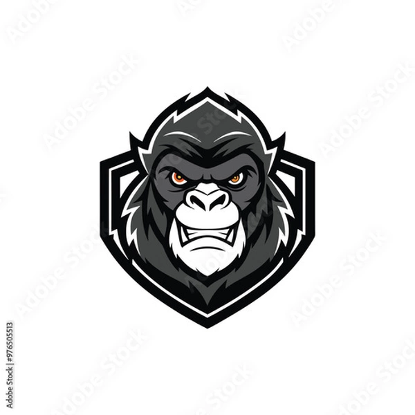 Fototapeta Gorilla head mascot logo vector icon illustration design element.