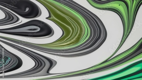 Obraz Abstract green and black marble swirl pattern background