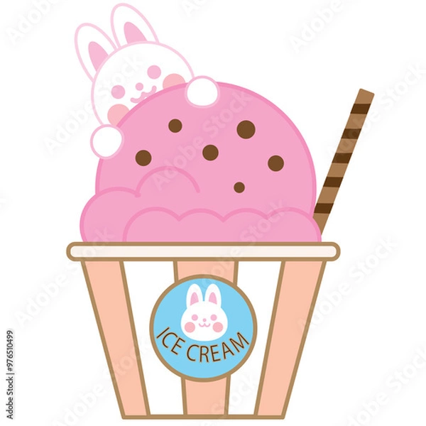Fototapeta cute animal ice cream
