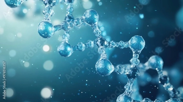 Fototapeta Abstract Water Molecule 3D Illustration