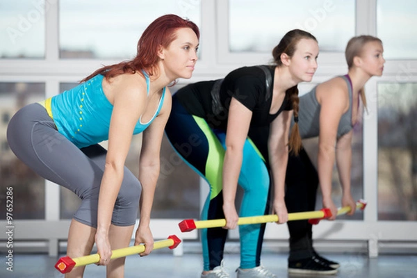 Obraz Squats with weight bar