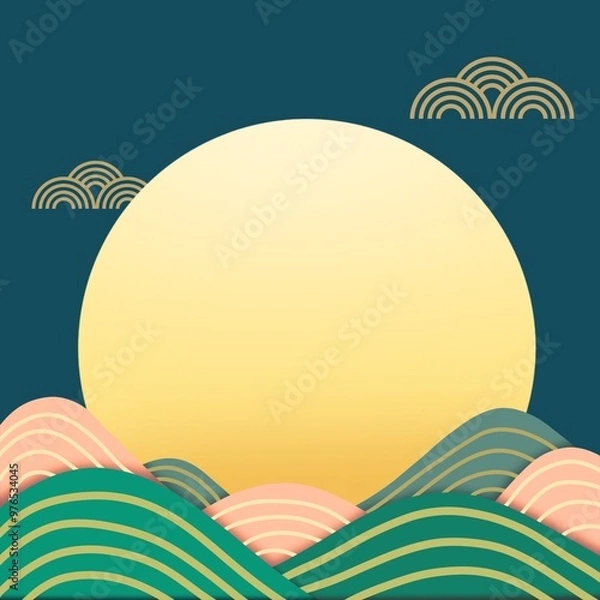 Obraz 명절,설날,추석,보름달 일러스트