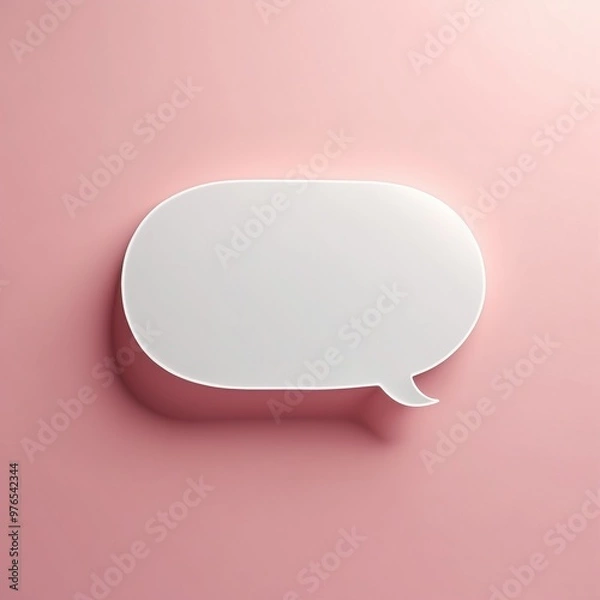 Fototapeta White Speech Bubble on Pink Background