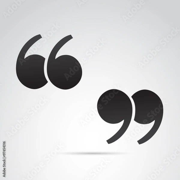 Fototapeta Quotation mark on white background. Vector art.