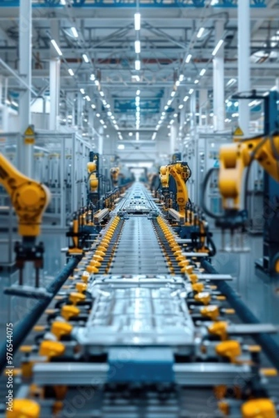 Fototapeta The robotic arm production line in modern factories