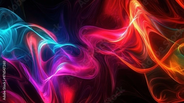 Fototapeta A colorful, swirling pattern of red, blue, and green. The colors are vibrant and the pattern is dynamic