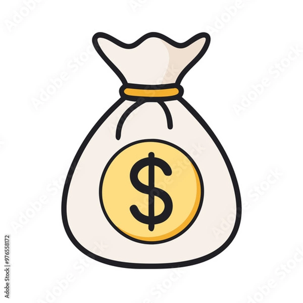 Obraz bag with money icon vector illustration 