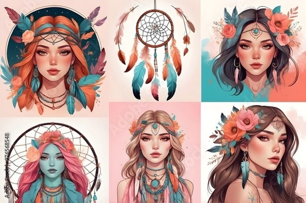 Obraz Women's faces in different makeup