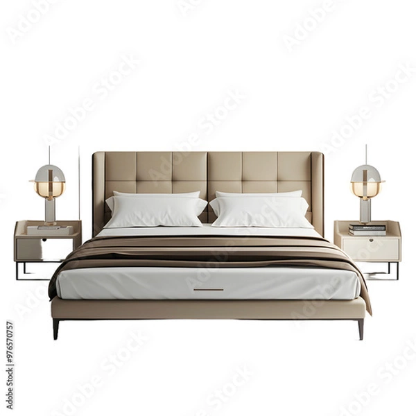 Fototapeta bed with pillows