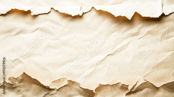 Fototapeta Textural Torn Recycled Paper Background in Neutrals