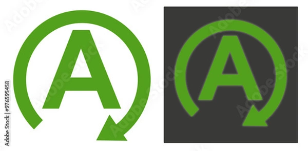 Fototapeta Auto stop start icon in car dashboard indicates the automatically switch on off engine function