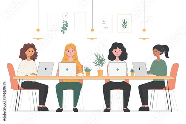 Fototapeta Colleagues who are talking in the office