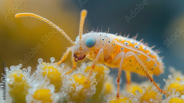 Fototapeta Springtail, from below, upward view, Hyper-realistic, early morning light 
