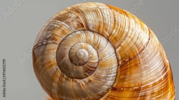 Fototapeta Close-up of a Snail Shell with Spiral Texture