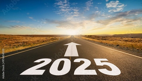 Obraz Happy new year design concept direction road street highway Arrow 