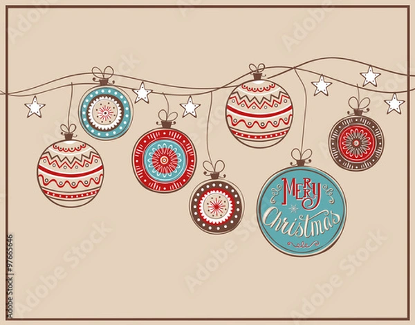 Obraz Christmas greeting card. Vector